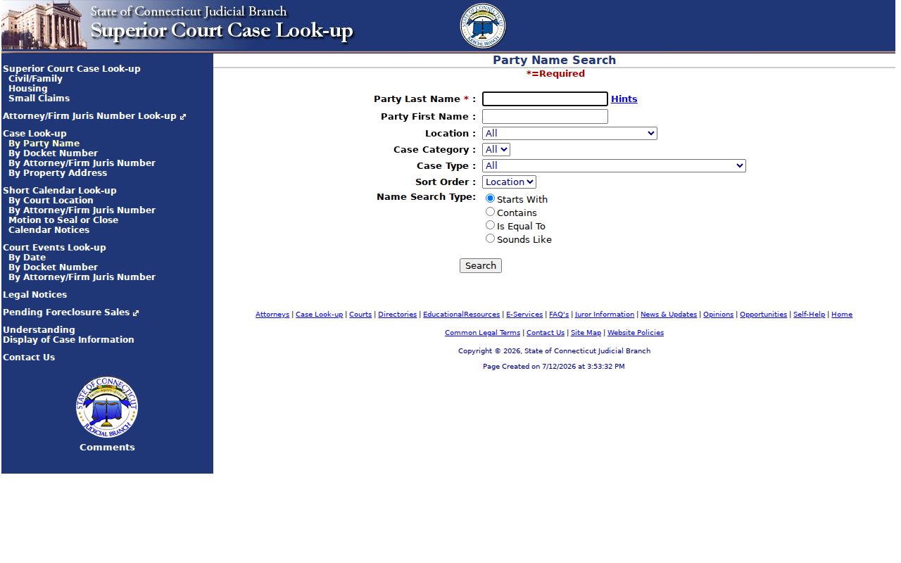 Manchester court records civil family housing small claims party search