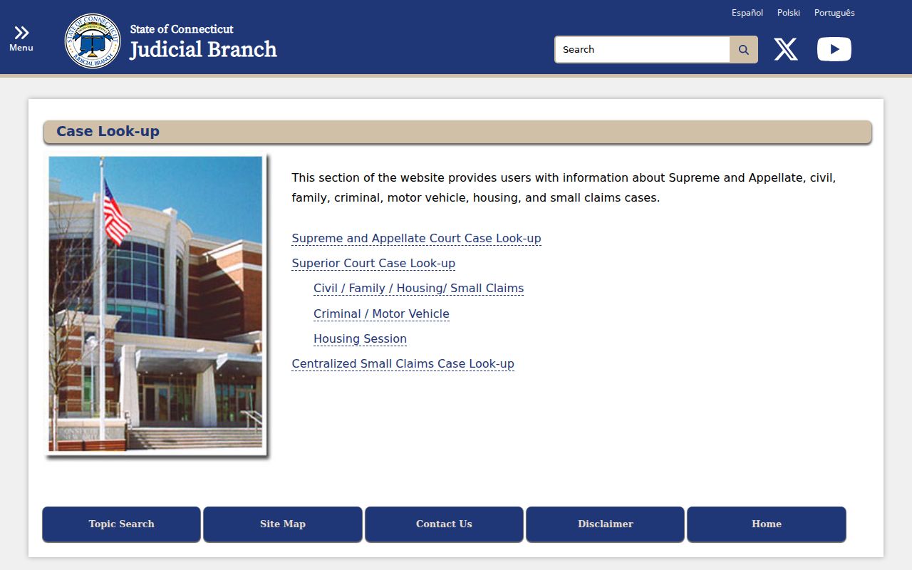 Manchester County court records Connecticut Judicial Branch lookup hub