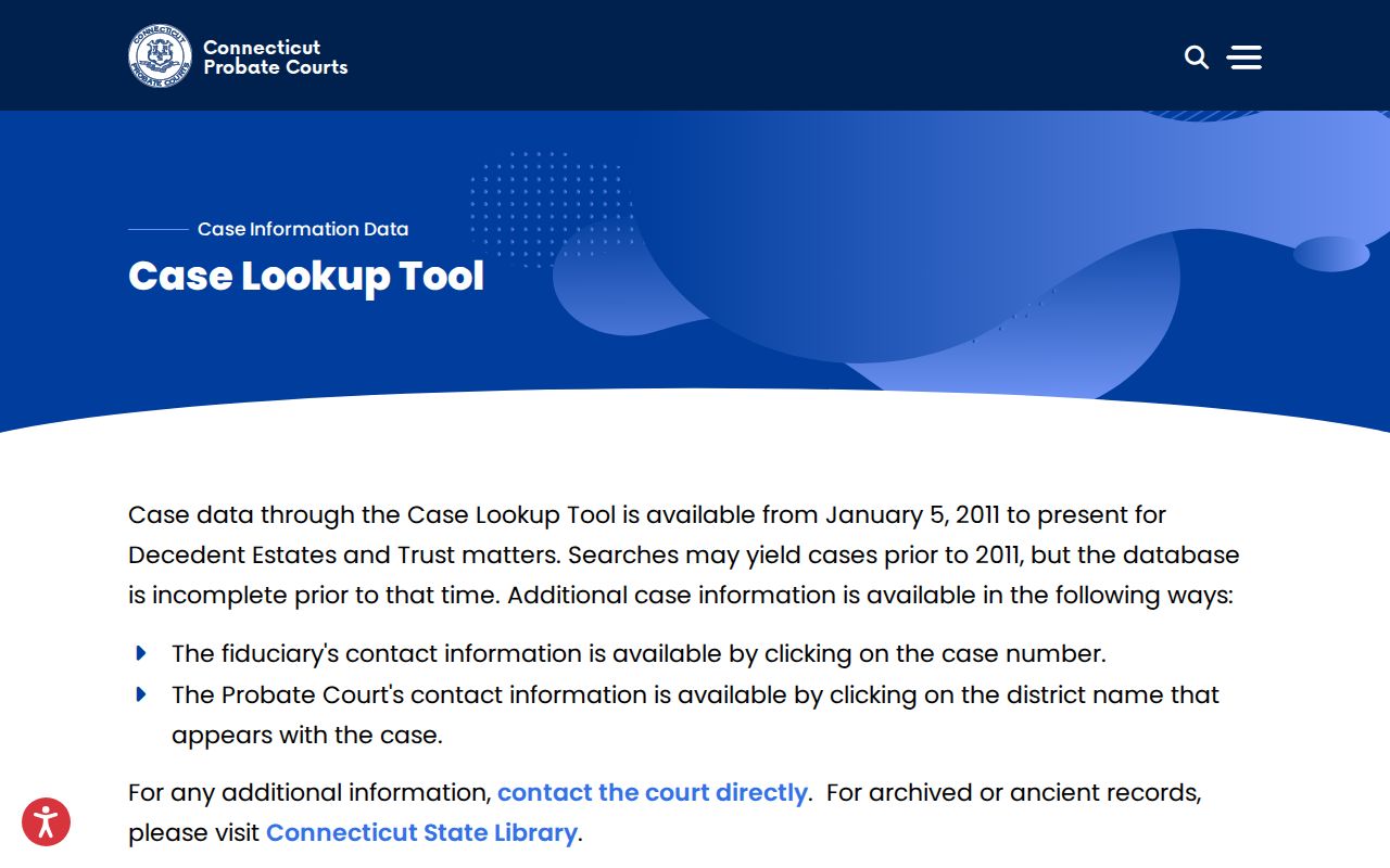 Manchester County probate records Probate Case Lookup Tool
