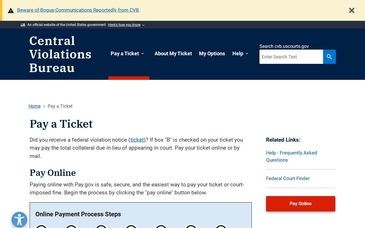 Manchester County traffic court records federal violation payment
